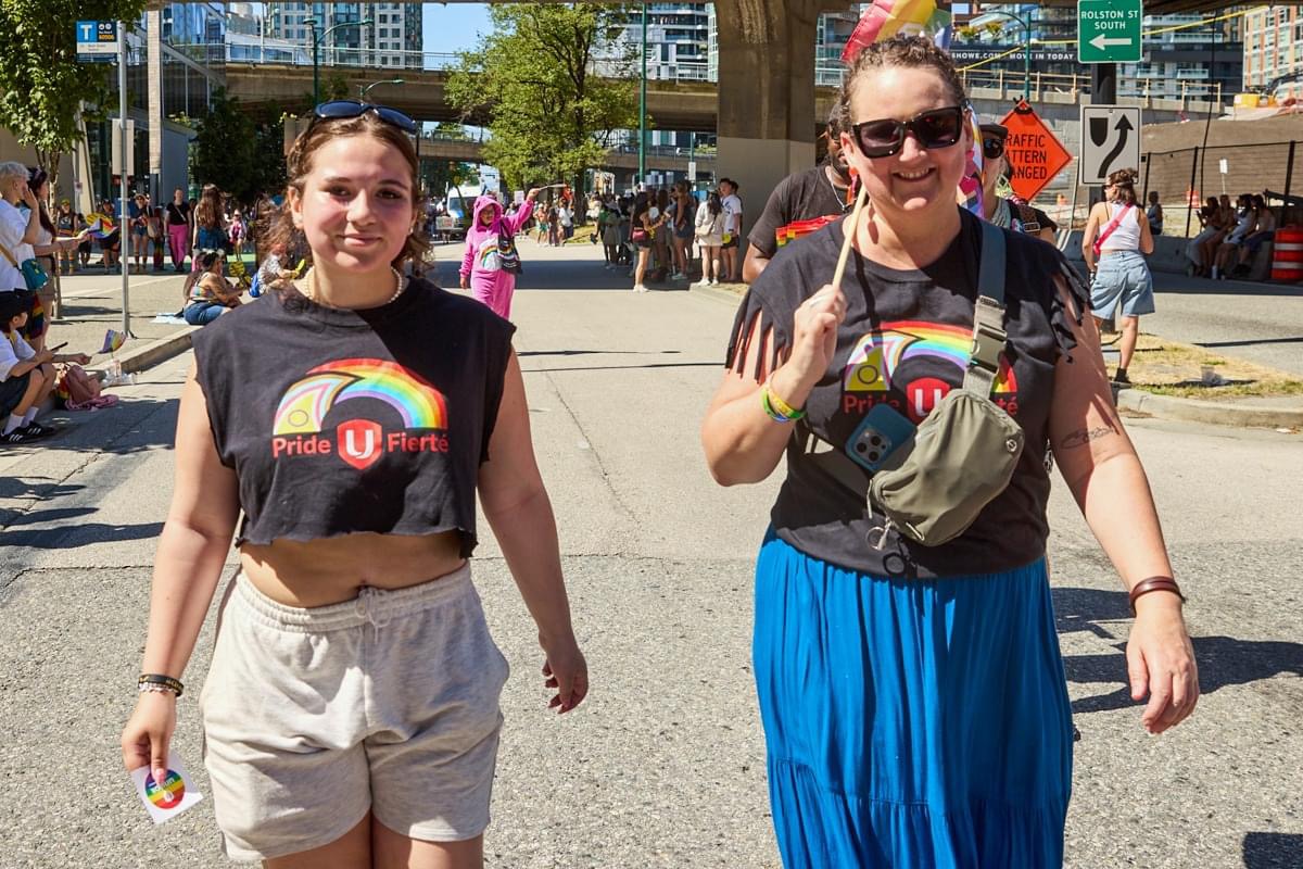 President, Karen Berry with her daughter at Vancouver Pride Parade
