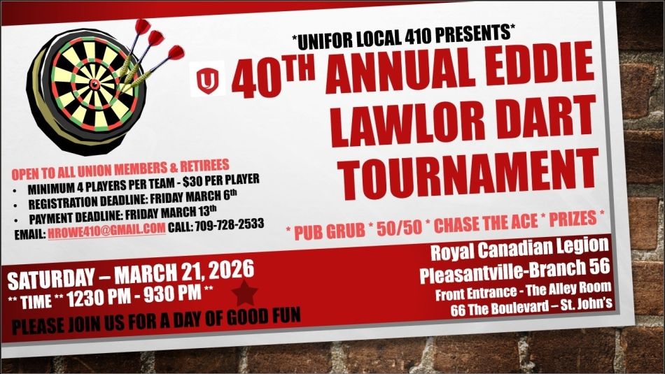 40th Annual Eddie Lawlor Dart Tournament